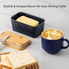 Hasense Ceramic Butter Dish with Bamboo Lid, Large Butter Container