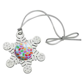 GRAPHICS & MORE Jelly Bean Candy Pattern Metal Snowflake Christmas Tree Holiday Ornament