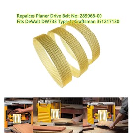 Planer Drive Belt 285968-00 fits for DeWalt DW733, Craftsman 351.217130, 6 Ribs (3-Pack)