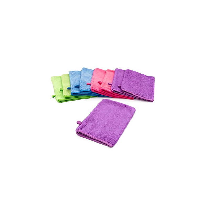 8 STÜCK FLAUSCHIGE MIKROFASER WASCHLAPPEN, WASCHHANDSCHUH, SEIFTUCH, SEIFLAPPEN, WASCHFLECK, MICROFASER