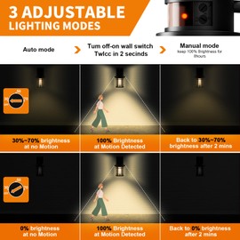 Seovix Motion Sensor Outdoor Lights 2 Pack, Dusk to Dawn Outdoor Lighting, Exterior Light Fixtures with 3 Working Modes, Wall Mounted IP65 Waterproof Lights for House Porch Patio, Black(Gold Trim)