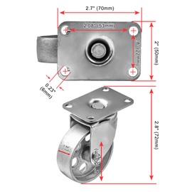 4 All Steel Swivel Plate Caster Wheels w Brake Lock Heavy Duty High-Gauge Steel Gray (3.5" Combo)