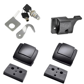 Motorcycle Tour Pack Trunk Lock & Keys, Tour Pack Trunk Latches with Spacers and Lid Catch Fits for Harley Tour Pak Touring Classic Electra Ultra 1985-2013 Chrome&Black (Black)