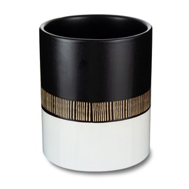 MOLADRI Kitchen Utensil Holder for Countertop,5" Ceramic Utensils Crock,Large Vintage Organizer for Storing Cooking,Heavy Spatula Holders,Farmhouse Tool Caddy, Home Counter Organizing Decor (Black)