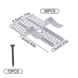 BOXOB 36pcs Drywall Repair Clips, 1/2 Inch Drywall Fastener Clips with Matching Screws Heavy-Duty Metal Dry Wall Patch Clamp for Damaged Walls DIY Fixing