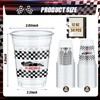 KesaPlan 100 Pcs Race Car Plastic Party Cups, 12oz Checkered