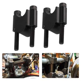 TKSE Motorcycle Handlebar Riser, 7/8 Inch 22 mm Universal Handlebar Riser Aluminium Alloy Motorcycle Handlebar Riser Clamps Mounting Adapter (Black)