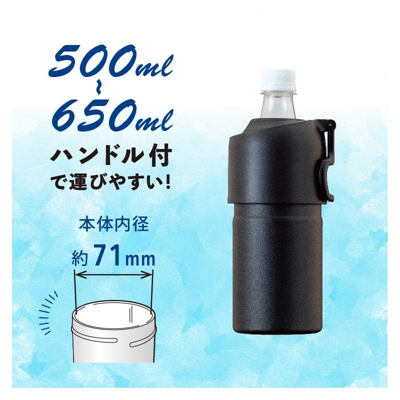 Atlas Bottle-In Bottle Plastic Bottle Holder with Foldable Handle, Black,