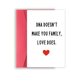 Zyulin Funny Bonus Dad Card for Fathers Day, Fathers Day Card for Stepdad, Dad Birthday Gifts from Stepdaughter Stepson, Step Father's Day Card, Dna Doesn't Make You Family, Love Does
