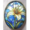 XL GLASS DOME "STAINED GLASS " FLOWER SERIES BUTTON -