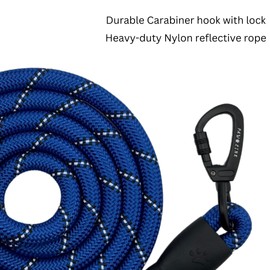 PawLink, 6FT Strong Heavy Duty Dog Leash with Padded Handle, Highly Reflective Nylon Threads and Carabiner Hook for Small, Medium & Large Dogs - 6 ft Long 1/2 inch Diameter (Royal Blue)