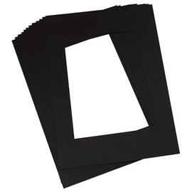 Pacon Pre-Cut Mat Frames, 9 x 12 Inches, Black, Pack of 12