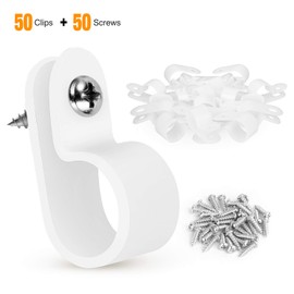 GOOACC 1/2 Inch Rope Light P-Style Mounting Clips with Pan Head Phillips Stainless Steel Screws. (50 Pack Clips and 50Pcs Screws)