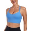 As Fariy Women's Cloud Longline Sports Bra Scoop Neck Spaghetti