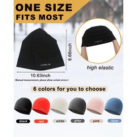 WRELS Winter Running Beanie Hat Thermal Stretchy Skull Caps Lightweight Cycling Sport Hat for Men Women Black