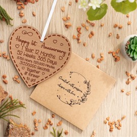 Happy 1st Anniversary Gift for Couples 1st Wedding Anniversary Gifts for Him Her One Year Engagement Present for Fiance 1 Year Celebration Keepsake for Husband Wife Spouse Boyfriend Girlfriend Partner