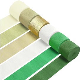 Sage Green Party Decorations,Crepe Paper Streamers for Camp Bachelorette, Baby Shower, Wedding, Bridal Shower, Engagement Woodland Party Supplies Decor(6 Rolls)