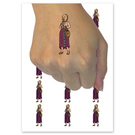 School Hippy Environmentalist Flower Girl Free Spirit Temporary Tattoo Water Resistant Fake Body Art Set Collection - 15 2" Tattoos (1 Sheet)