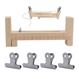 Restynic Paracord Jig Bracelet Maker, Wooden Jig Bracelet Maker with 4 Clips - Adjustable DIY Paracord Braiding Tool for Crafting, Weaving Bracelets, Belts & Keychains(Color:wood1)