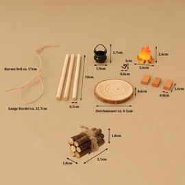 Koboko Miniature Gnome Accessories, Mini Christmas Campfire Gnome Accessories, Dollhouse Accessories, DIY Campfire Nativity Accessories, Wooden Miniature Decoration Campfire Christmas Set