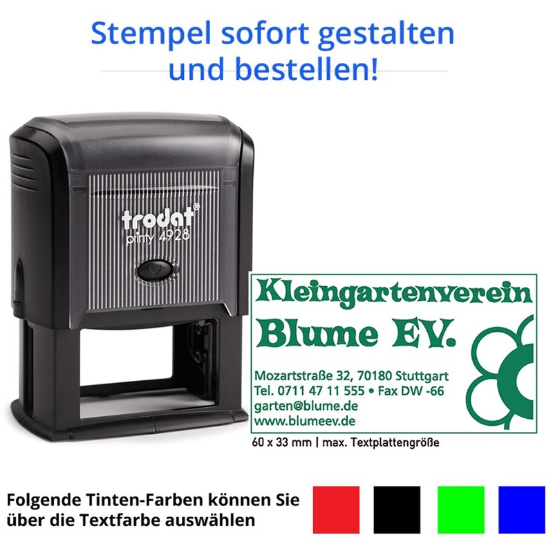 Trodat Printy 4928 Stamp (60 x 33 mm) for 9