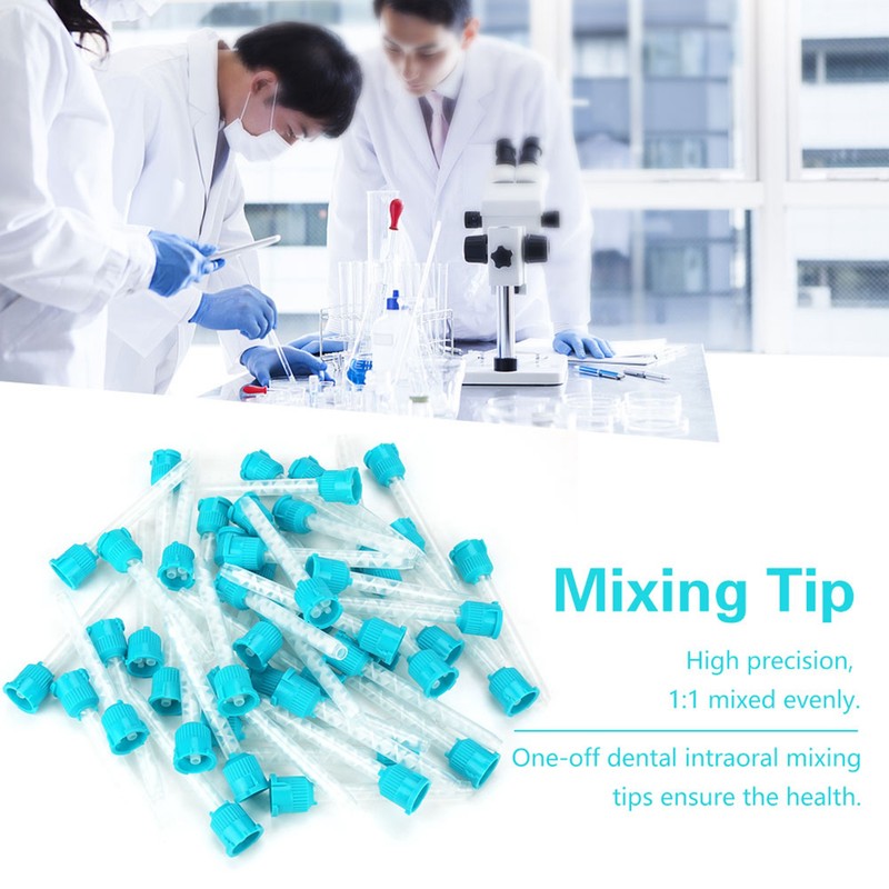 50PCS Disposable Dental Intraoral Mixing Tips Silicone Rubber Mix Propotion