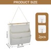 GOWTX 2Pcs Wall Hanging Storage Bag, Linen Fabric Hanging Storage,