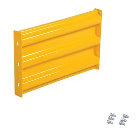 Vestil GR-F3R-BO-2-YL Steel 3 Ribbed Bolt On Style Guard Rail 24 in. Length Yellow