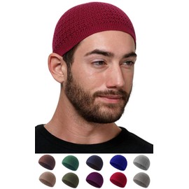 TERTIS Islamic Watch Knit Hat, One Size Fits Most, Color Variations, Watch Cap, Men's, Stylish, All Seasons, Solid, red