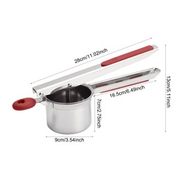 Potato Ricer, Large Heavy Duty Stainless Steel Potato Ricer, 425 Mashing Potato Kitchen Tool Press for Mashed Potatoes (Red-3Discs)