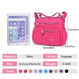 WETURAST Crossbody Bag for Women Nylon Waterproof Shoulder Handbags Purse Messenger Bag Ladies Travel Bag Pocketbooks