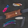 Leather Knife Sheath for Belt，Knife Holster，EDC Pocket Organizer Case Knife