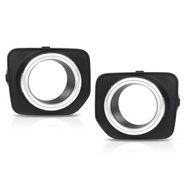 PIT66 Fog Lamp Light Cover Bezel Trim Pair Compatible with Land Rover LR4 2010-2016 LR051337, LR051335 Silver