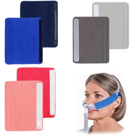 JAWUZ Pack of 6 Cpap Belt Covers, Belt Pads for Cpap with Velcro Fastening, Cpap Comfortable Face Pads for Reducing Cheek Red Spots and indentations, Cpap Accessories (Blue/Grey/Pink, B)