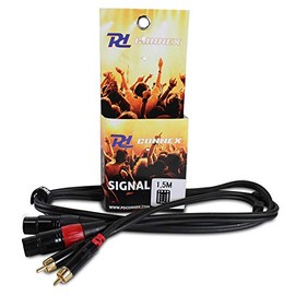 PD Connex 2x XLR Female To 2x RCA Phono Male Cable 1.5m