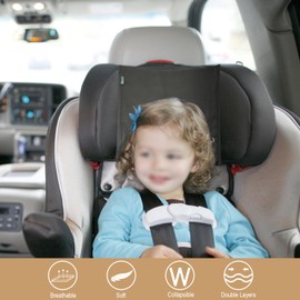 Beautyflier 2PCS Satin Car Seat Headrest Cover for Baby, Soft Sleeping Hair Headrest Protector, Satin Baby CarSeat Hair Protector, Soft Silk Feeling Headrest Cover for Hair Protection (Black)