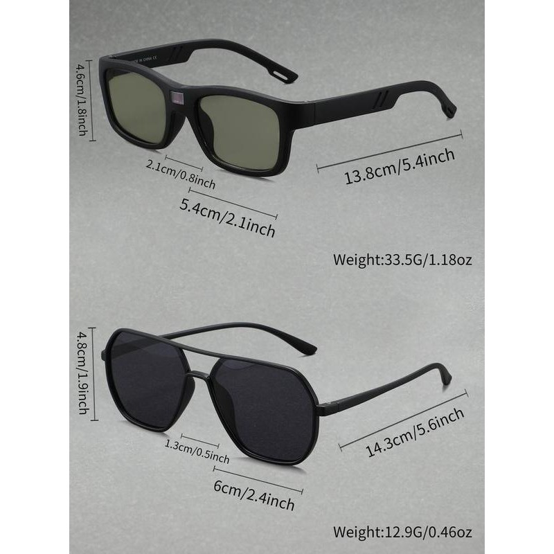 Paleshy Color-Changing Polarized Glasses - Anti-Glare Black Aviator for Fishing,