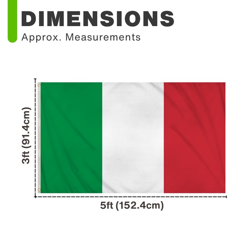 3ft x 5ft Italy Flag - 91cm x 152cm Italian