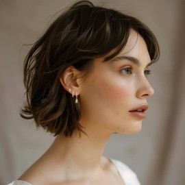 Angelady - Juego de aretes de aro de oro de 14 quilates para mujer, 3 pares de aretes de aro pequeños, hipoalergénicos, modernos aretes de cartílago para mujer, 10 millimeters, Sin tipo de metal, No