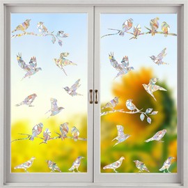 Yeysynana Anti-Collision Window Clings Birds Static Window Decals to Prevent Bird Strikes Rainbow Window Stickers for Home Office Glass Windows Door Decor