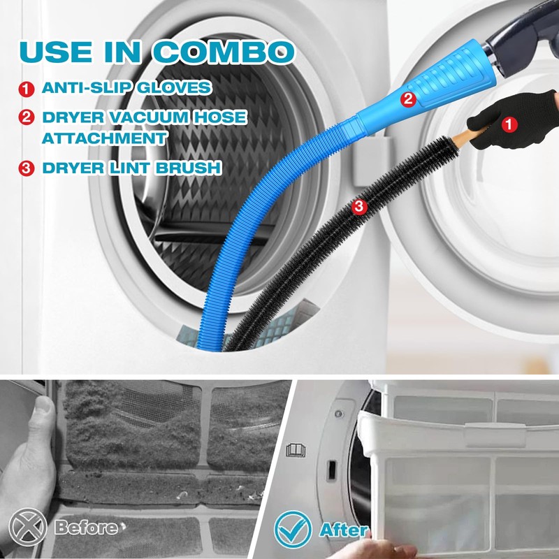 Sealegend 15-Piece 25-Feet Dryer Vent Cleaner Kit, Dryer Cleaning Tools,