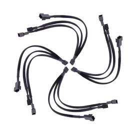 FOXTIP 4-Pack 3 Way PWM Fan Splitter Cable, 4 Pin, 12 Inches Length - PC Fan Splitter Converter for Efficient Cooling, Includes PC Fan Extension Cable