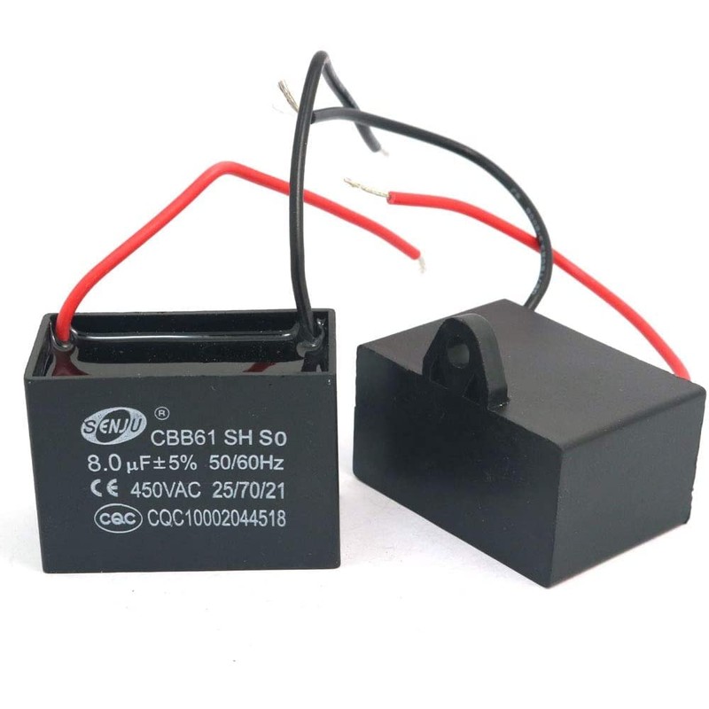 Fasizi 2 x CBB61 8uF 450V AC 50/60Hz Fan Motor