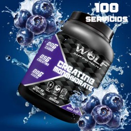 Suplemento Creatina Monohidratada Wolf 1 Kg 200 Servicios