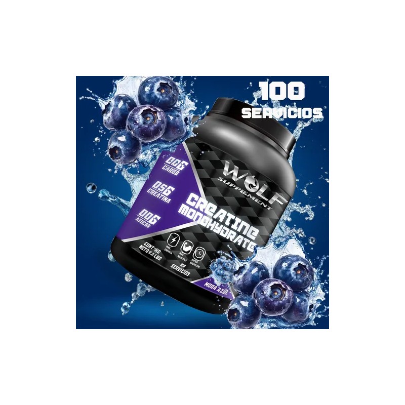 Suplemento Creatina Monohidratada Wolf 1 Kg 200 Servicios