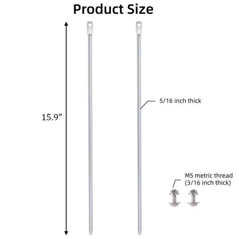 Kichwit 15.7" Metal Stakes for Yard Signs, 5/16 Inch Thickness,