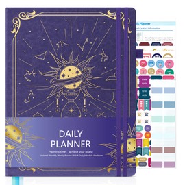 Ospelelf Undated Daily Planner Weekly Monthly Hourly Planners 12 Months Productivity Aesthetic Journey 8.5" x 11" Dark Purple