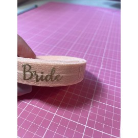 Unbranded 5/8” Peach Metallic Bride Wedding Shower Fold Over Elastic Hair Ties