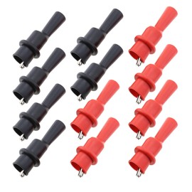 LT Easiyl 12PCS Multimeter Silicone Insulated Alligator Clips Set Including Red/Black Each 6 with 2mm Socket for Laboratory Electric Testing Work Cable Lead Clip