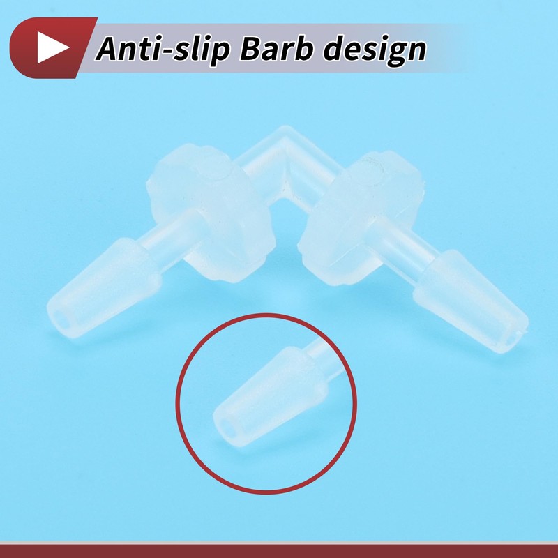 HEROFFIX 5 Pcs Aquarium Plastic Hose Barb Fitting 3/32" Hose